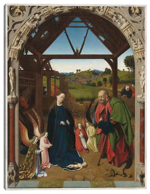 Cuadro decorativo La Natividad, C. 1450 técnica mixta Figuras Celestiales 1