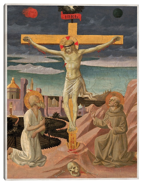 Cuadro decorativo La Crucifixión Con San Jerónimo Y San Francisco, C. 1445/1450 técnica mixta Figuras Celestiales 1