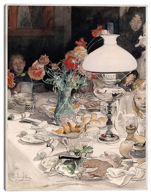 Cuadro decorativo Alrededor De La Lámpara Del Atardecer (1900) técnica mixta Cuadros Jr Familia