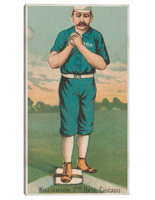 Cuadro decorativo Ned Williamson, Medias Blancas de Chicago, Retrato de Tarjeta de Béisbol técnica mixta  Deportes 1