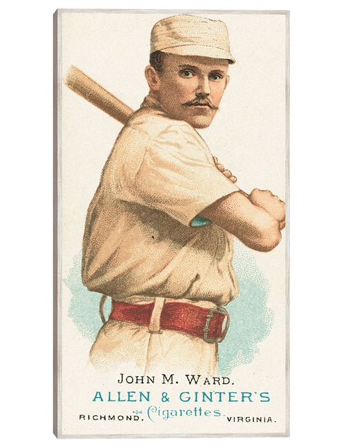 Cuadro decorativo John M. Ward, Gigantes de Nueva York, Retrato de Tarjeta de Béisbol técnica mixta  Deportes 1
