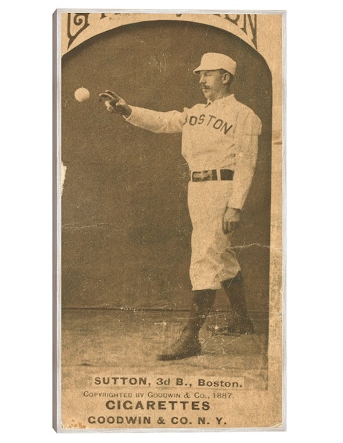 Cuadro decorativo Ezra Sutton, Boston Beaneaters, Retrato de Tarjeta de Béisbol técnica mixta  Deportes 1