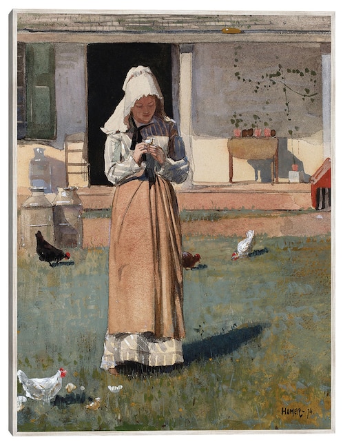 Cuadro decorativo Un Pollo Enfermo (1874) técnica mixta Gente 1