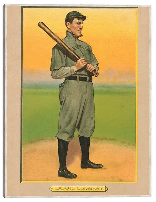 Cuadro decorativo Nap Lajoie, Cleveland Naps, Retrato de Tarjeta de Béisbol  técnica mixta Cuadros Jr Deportes