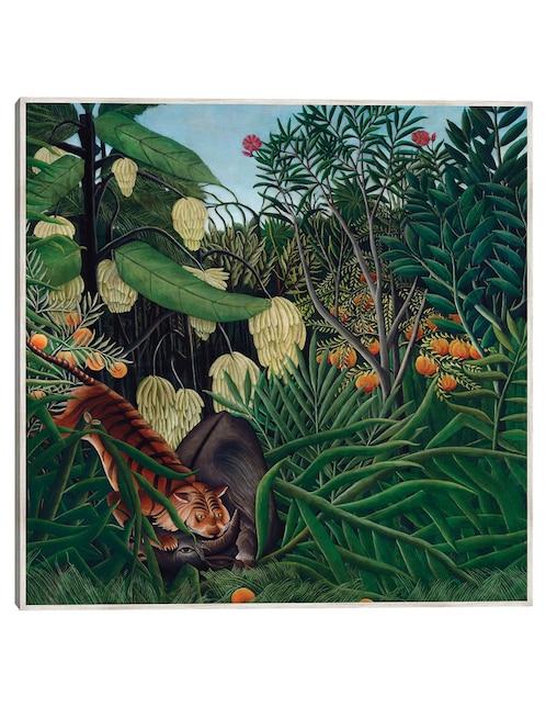 Cuadro decorativo Lucha Entre Un Tigre Y Un Búfalo (1908) técnica mixta Cuadros Jr Vida Silvestre