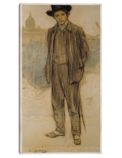 Cuadro decorativo Retrato de Pablo Picasso (Hacia 1900) técnica mixta  Gente 1