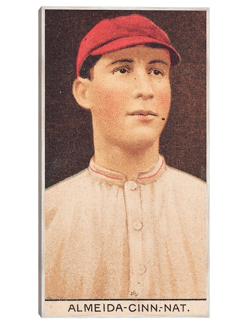 Cuadro decorativo Rafael Almeida, Rojos de Cincinnati, Retrato de Tarjeta de Béisbol  técnica mixta Cuadros Jr Deportes