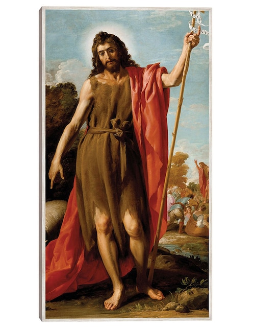 Cuadro decorativo San Juan Bautista En El Desierto (1635) técnica mixta Figuras Celestiales 1