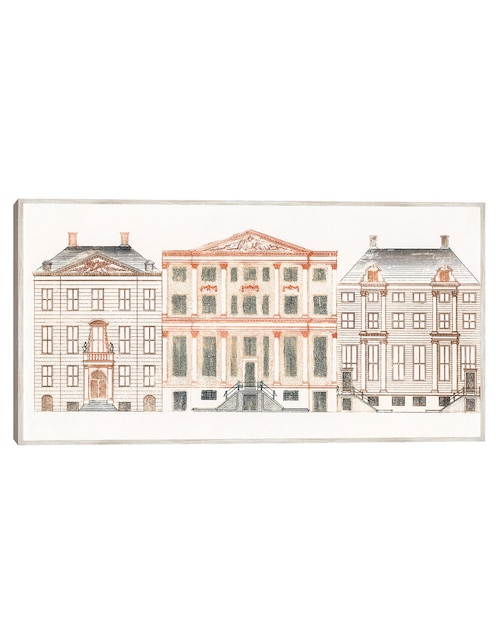 Cuadro decorativo Casas Del Canal de Amsterdam En El Herengracht técnica mixta  Arquitectura 1