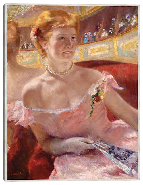 Cuadro decorativo Mujer Con Collar de Perlas En Un Palco técnica mixta Cuadros Jr Retratos