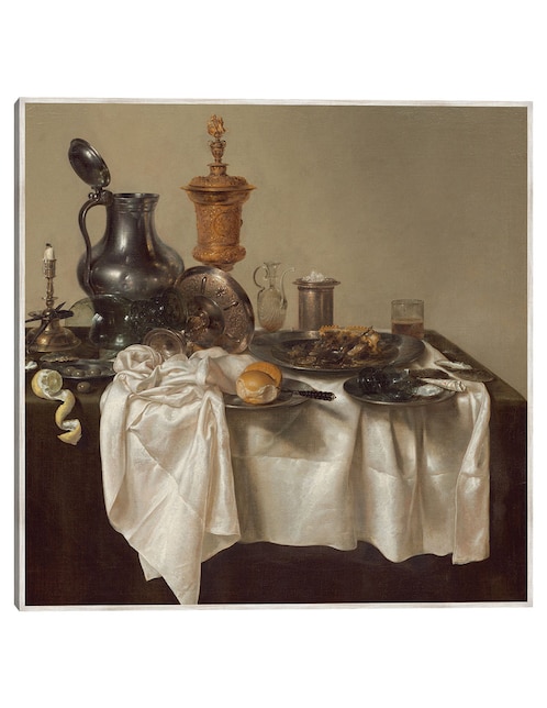 Cuadro decorativo Pieza de Banquete Con Pastel de Carne Picada, 1635 técnica mixta Cuadros Jr Cómida