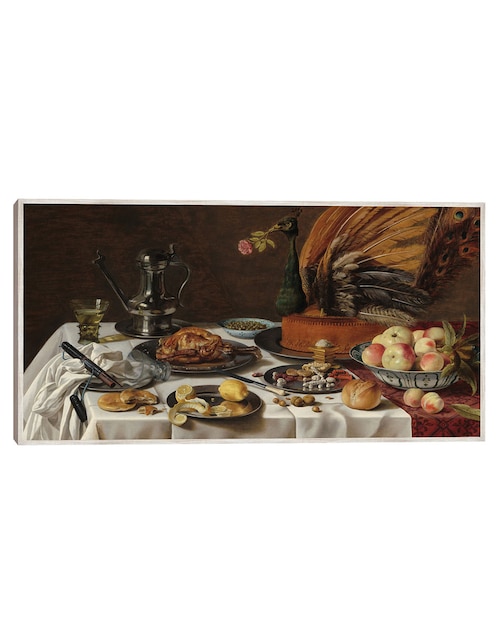 Cuadro decorativo Naturaleza Muerta Con Pastel de Pavo Real técnica mixta Cuadros Jr Cómida