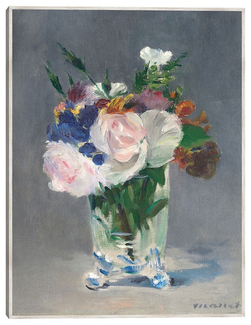 Cuadro decorativo Flores En Un Jarrón De Cristal técnica mixta Floreros 1