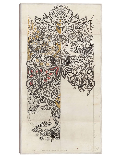 Cuadro decorativo Paloma y Rosa (1879) técnica mixta Cuadros Jr Bocetos