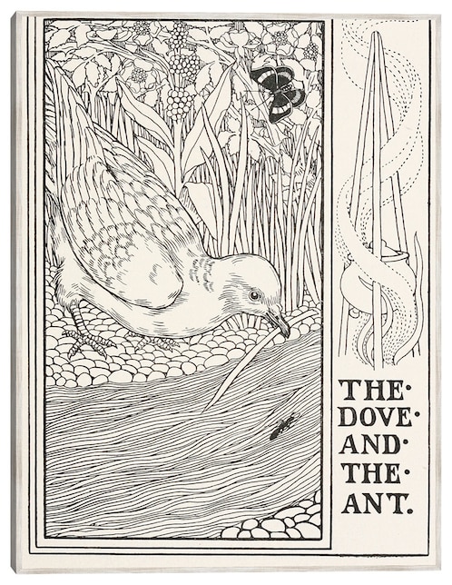 Cuadro decorativo La Paloma y La Hormiga (1900) técnica mixta Bocetos 1