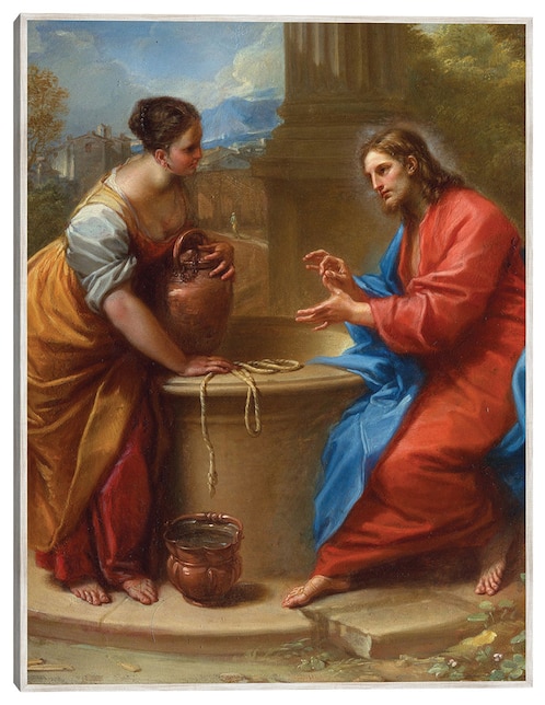 Cuadro decorativo Cristo y La Mujer De Samaria (1715-1720) técnica mixta Figuras Celestiales 1
