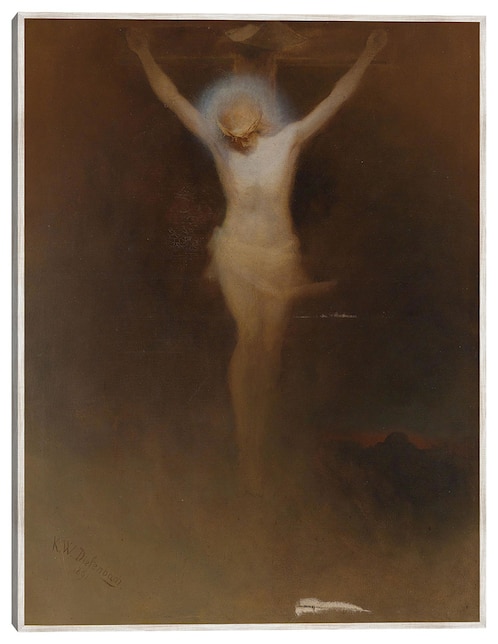 Cuadro decorativo Cristo En La Cruz (1891) técnica mixta Figuras Celestiales 1
