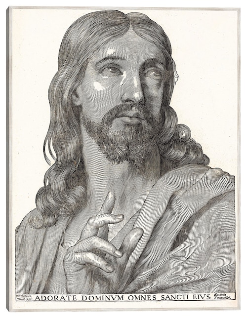 Cuadro decorativo Cristo De Medio Cuerpo técnica mixta Figuras Celestiales 1