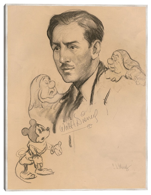 Cuadro decorativo Walt Disney (1938) técnica mixta Cuadros Jr Retratos