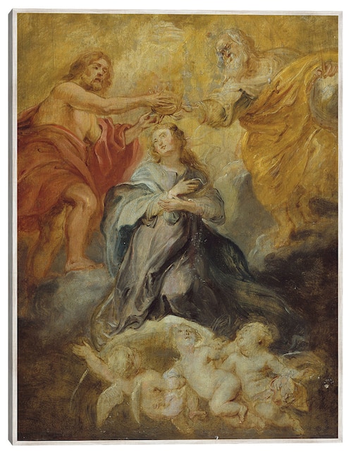 Cuadro decorativo La Coronación De La Virgen (Ca. 1632-1633) técnica mixta Cuadros Jr Figuras Celestiales