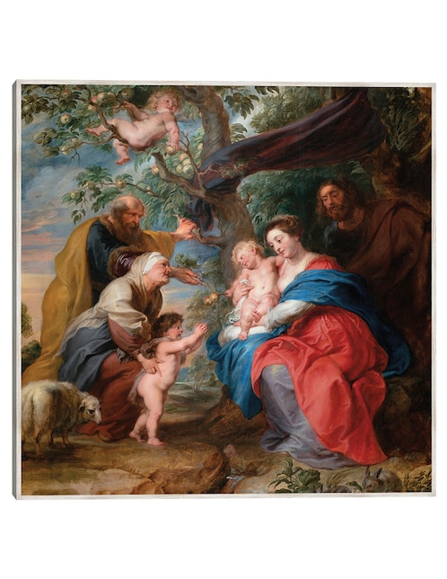 Cuadro decorativo La Sagrada Familia Bajo Un Manzano (C. 1632) técnica mixta Figuras Celestiales 1