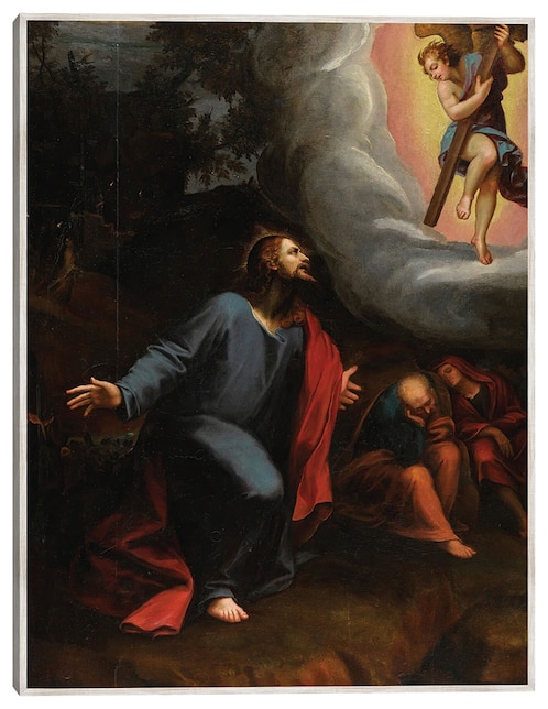 Cuadro decorativo Cristo En El Huerto De Getsemaní técnica mixta Figuras Celestiales 1
