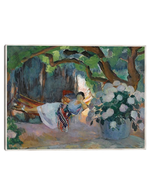 Cuadro decorativo Le Pradet, Mujer Joven En Una Hamaca (Nono) técnica mixta Retratos 1