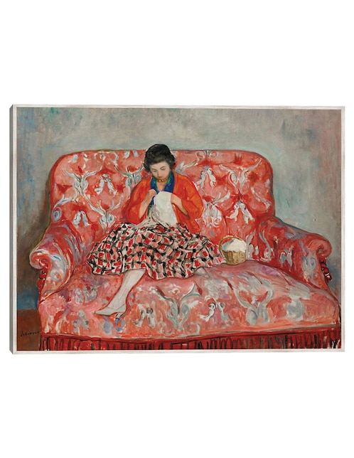Cuadro decorativo Jeune Fille Cousant Sur Un Canapé (Hacia 1925) técnica mixta Cuadros Jr Gente