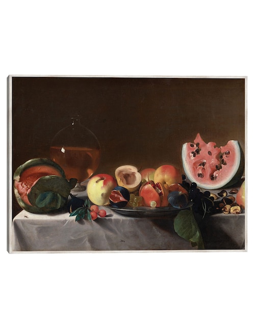 Cuadro decorativo Naturaleza Muerta Con Fruta y Garrafa, C. 1610/1620 técnica mixta Cómida 1