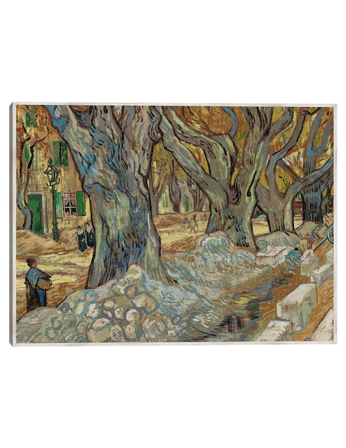 Cuadro decorativo Los Grandes Plátanos (Road Menders En Saint-Rémy) (1889) técnica mixta Cuadros Jr Inspiración