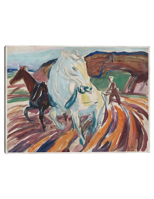 Cuadro decorativo Caballos Arando (1929) técnica mixta Formas 1