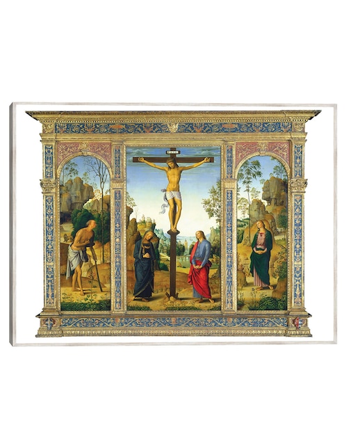 Cuadro decorativo La Crucifixión con La Virgen, San Juan, San Jerónimo Y Santa María Magdalena C. 1482/1485 técnica mixta Cuadros Jr Figuras Celestiales