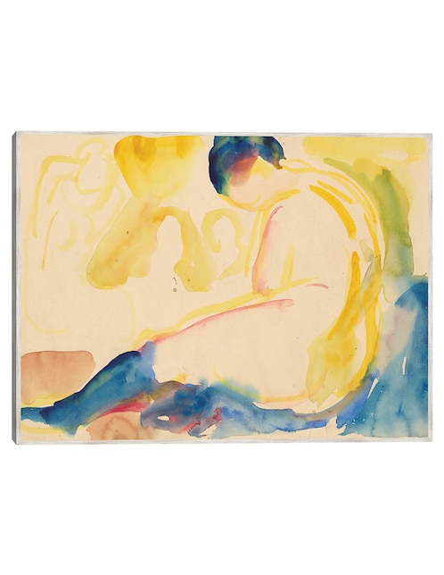 Cuadro decorativo Desnudo Femenino Sentado con Medias Azules (1919-1924) técnica mixta Cuadros Jr Gente