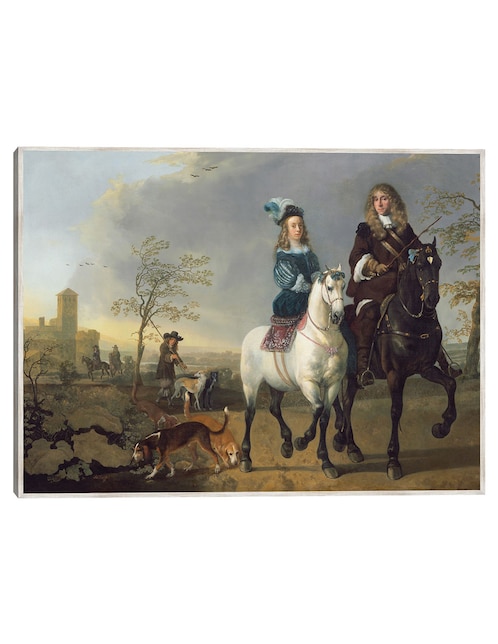 Cuadro decorativo Dama Y Caballero a Caballo técnica mixta Gente 1