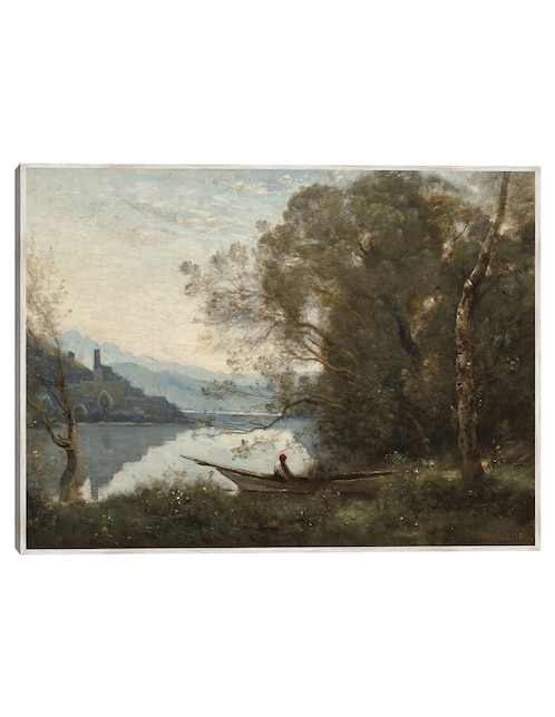 Cuadro decorativo El Barquero Amarrado: Recuerdo de Un Lago Italiano técnica mixta Cuadros Jr Lagos