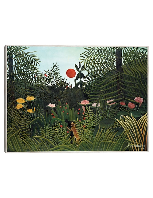 Cuadro decorativo Tigre En Una Tormenta Tropical (1891) técnica mixta Selva 1