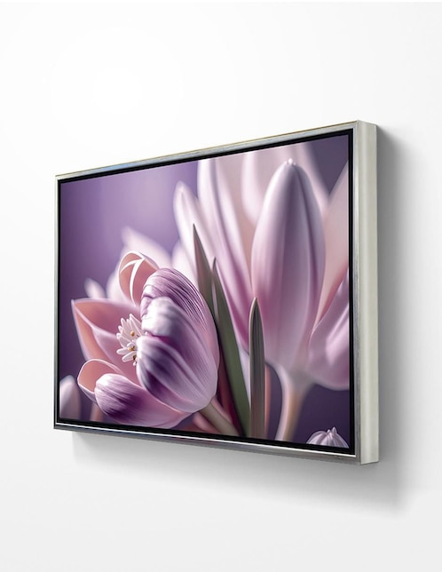 Pintura cuadro decorativo Tulipanes Lilas técnica impresión Ideas Creativas In Premium