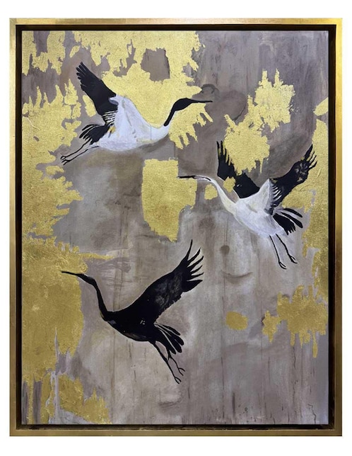 Pintura Sinfonía al viento técnica mixta Lune Art Gallery Aves