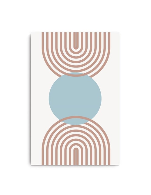 Cuadro decorativo Canvas Art Mx formas minimalista en azul con barniz a registro