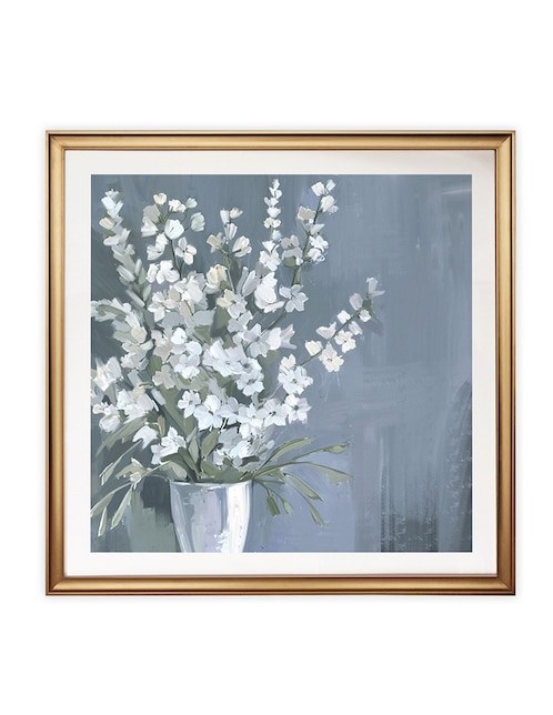Litografía Flores blancas técnica impresión 1