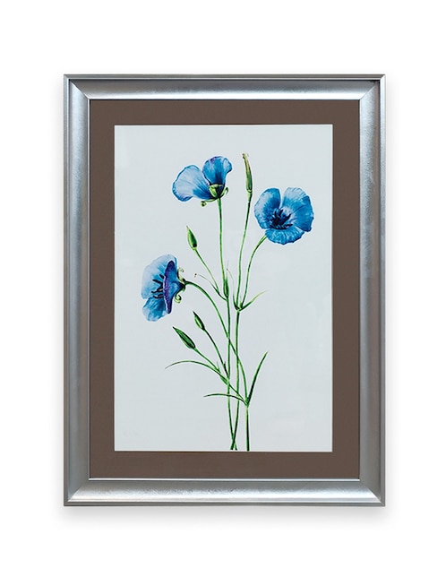 Litografía Flores azul técnica impresión 1