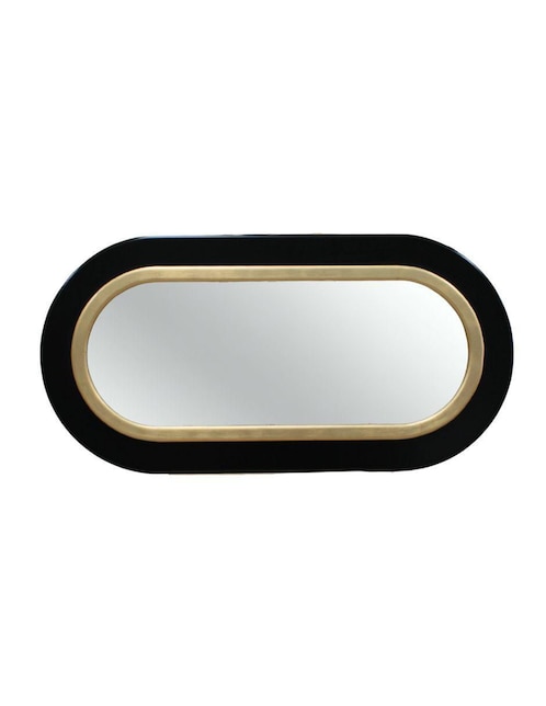 Espejo ovalado Ecléctico Dual Negro & Oro