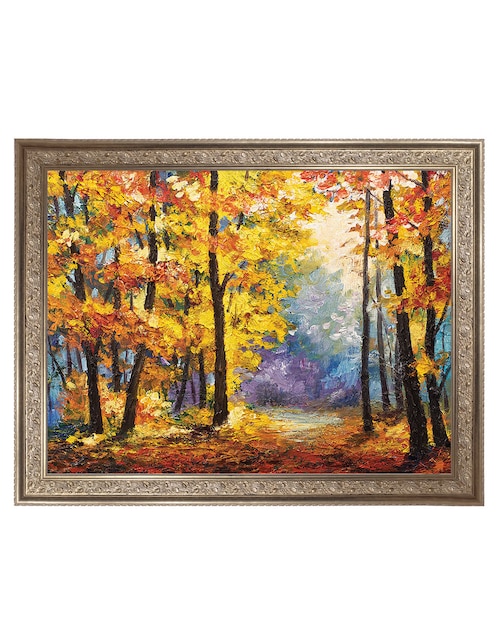 Cuadro decorativo Enmarcado- Sendero de río en colores otoñales de DP Gallery mixta Cuadros Jr