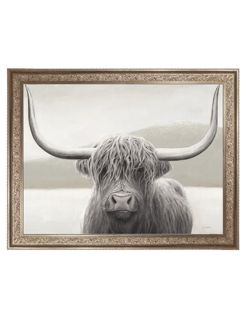 Cuadro decorativo Enmarcado- Vaca de las tierras altas de James Wiens mixta 1
