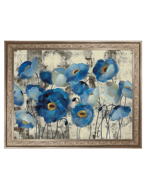 Cuadro decorativo Floral aguamarina de Silvia Vassileva técnica mixta Cuadros Jr