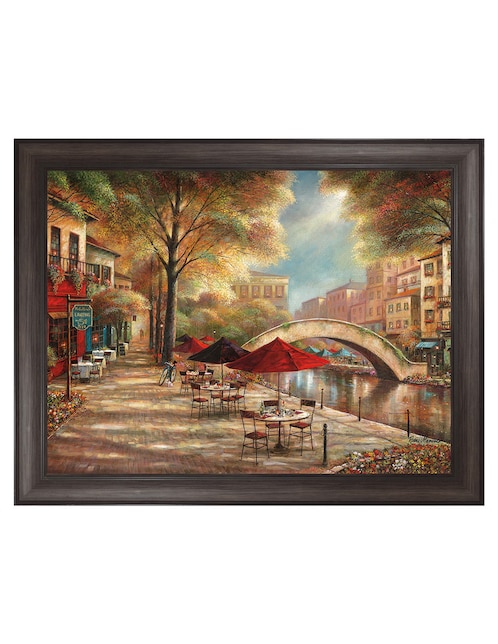 Cuadro decorativo Encanto del paseo del río de Ruane Manning técnica mixta 1