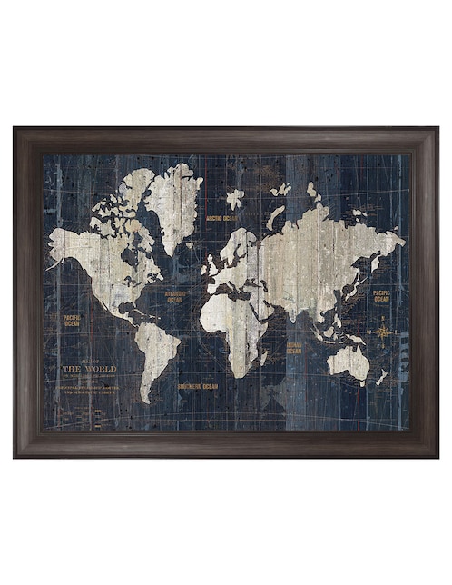 Cuadro decorativo Mapa del Viejo Mundo azul v2 de Wild Apple Portfolio técnica mixta 1