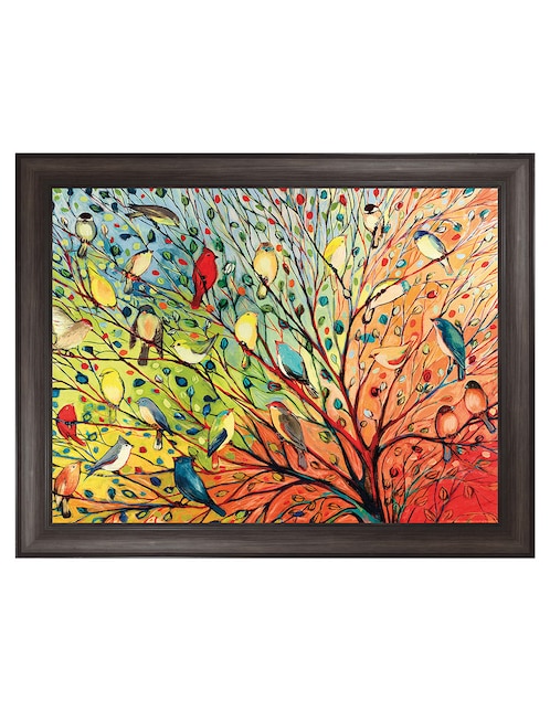 Cuadro decorativo 27 aves de Jennifer Lommers técnica mixta 1
