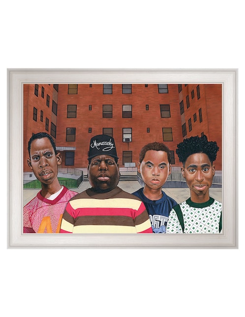 Cuadro decorativo Chicos del barrio – Hip hop de Manasseh Johnson técnica mixta 1