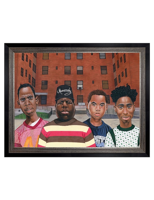 Cuadro decorativo Chicos del barrio – Hip hop de Manasseh Johnson técnica mixta 1